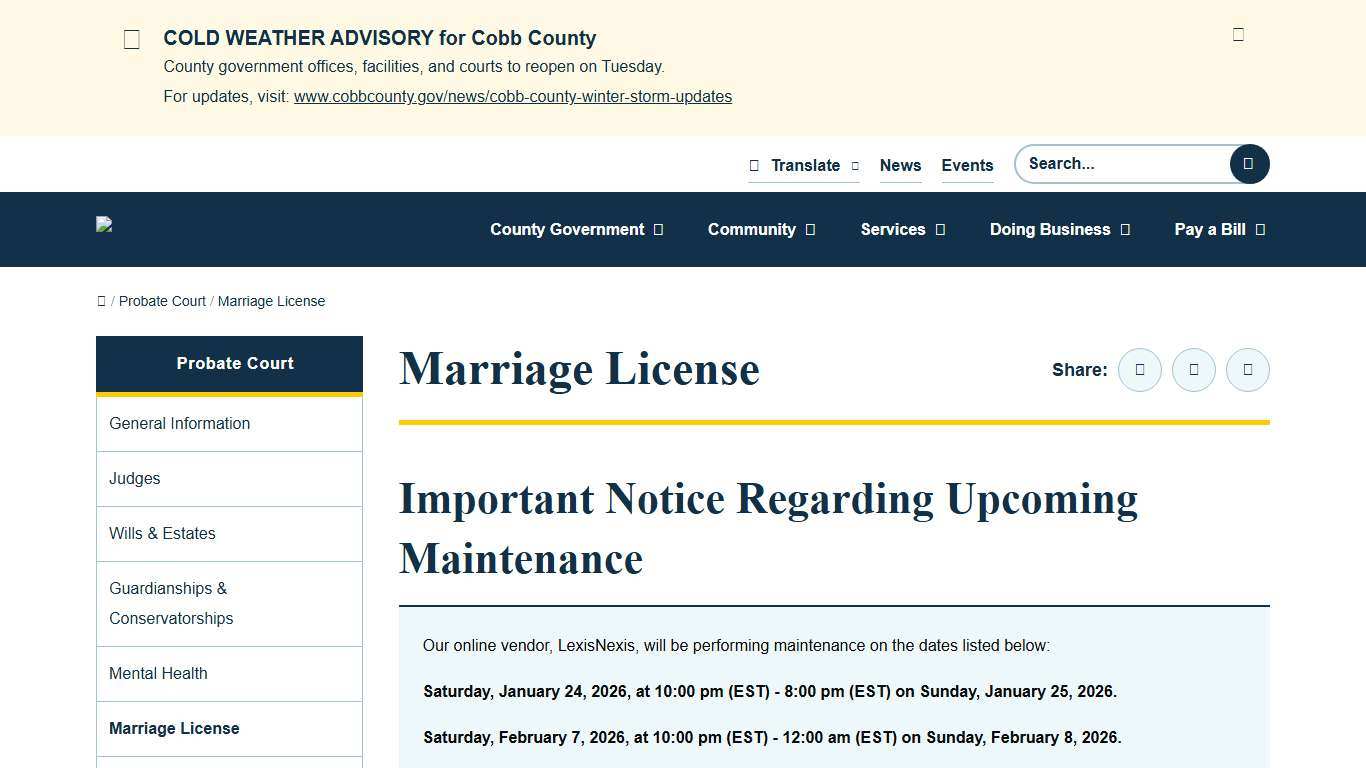 Marriage License Cobb County Georgia